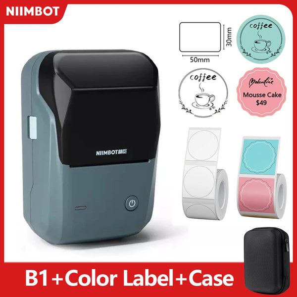 Mini Label Thermal Printer Niimbot B1 Portable Self-Adhesive Printer For Stickers Round Labels Rolls UV Tag Bluetooth Printer